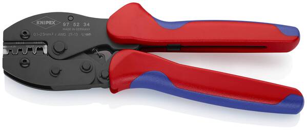 Knipex PreciForce 97 52 34 SB Crimpzange Unisolierte Steckverbinder, Offene Steckverbinder 0.1 bis 2.5 mm²