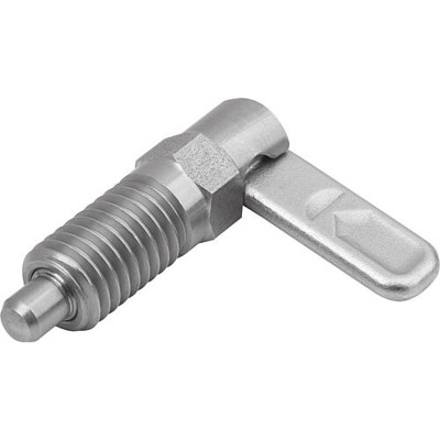 KIPP - SPERRRIEGEL MIT ANSCHLAG, LINKS, D=8, M16, FORM:A MIT GEWINDEHÜLSE, EDELSTAHL BLANK