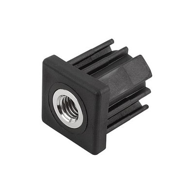 KIPP - GEWINDESTOPFEN FÜR QUADRATISCHE ROHRE FÜR=60X4 M14L=55, THERMOPLAST, KOMP:MESSING