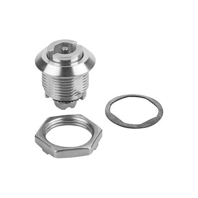 KIPP - DREHRIEGEL KLEINE AUSFÜHRUNG, MIT DOPPELBART 5MM, D=28, H=18, EDELSTAHL 1.4401, KOMP:EDELSTAHL