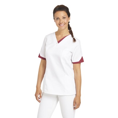 Leiber - Schlupfkasack Damen weiß/beere 08/2539/0164, Größe XS